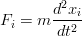  F_i = m \frac{d^2x_i}{dt^2} 
